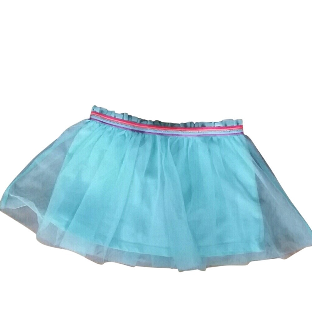 365 Kids Aqua Rainbow Mesh Tutu Skirt Size 4